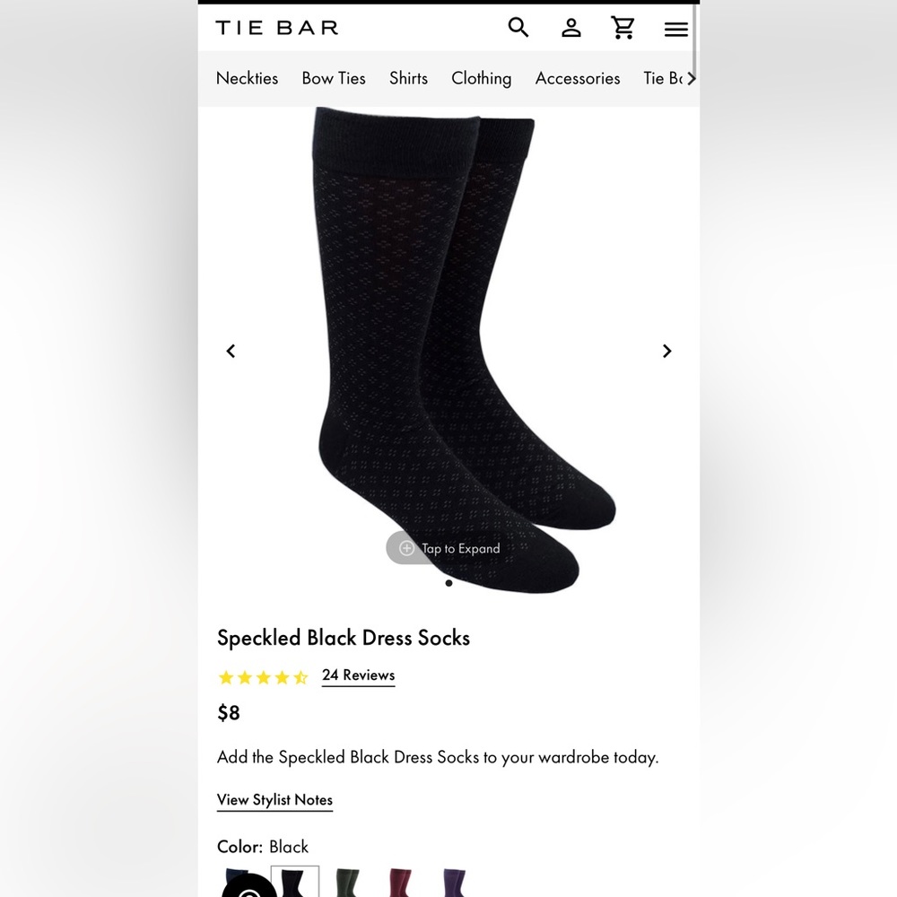 Tie Bar (pack of 12 men’s dress socks)